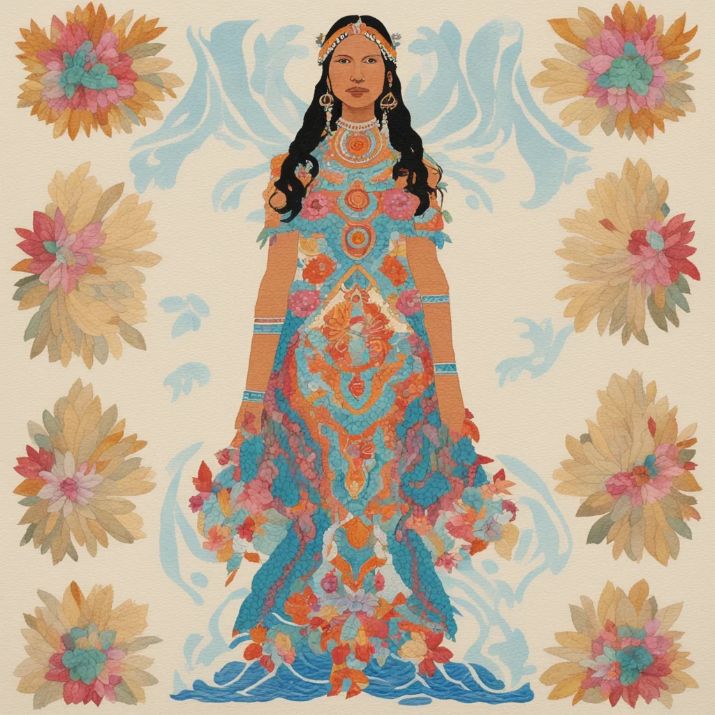 repeating dress waves8 tobacco flower pattern6 indian goddess5 as Potawatomi beading6 Lake Michigan natives5 watercolor 
