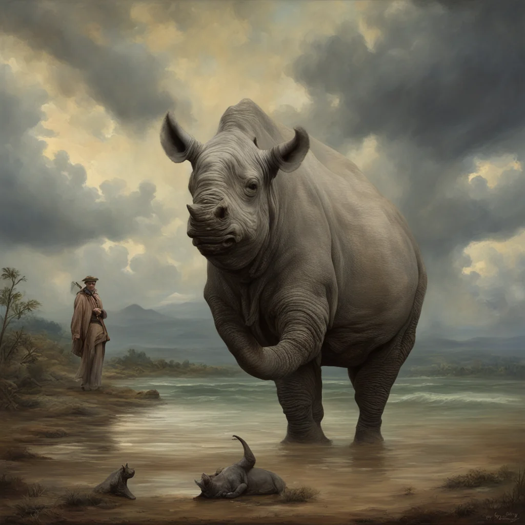 rhinoceros human portrait photo The island of dr moreau Ken Currie painting William Adolphe Bouguereau painting apocalyp