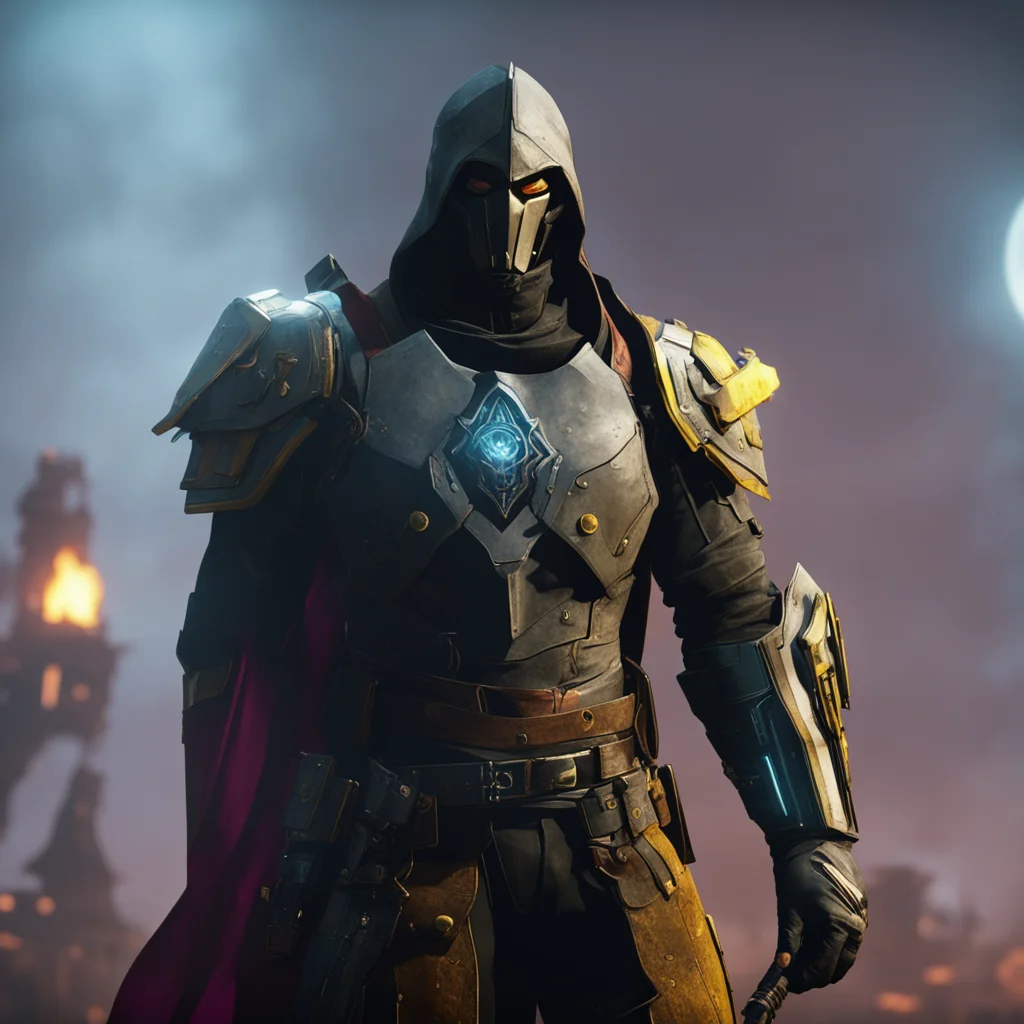 scene from the computer game Destiny 2 where a Warlock is standing with a hugh gun in the center of frame  game  smooth 