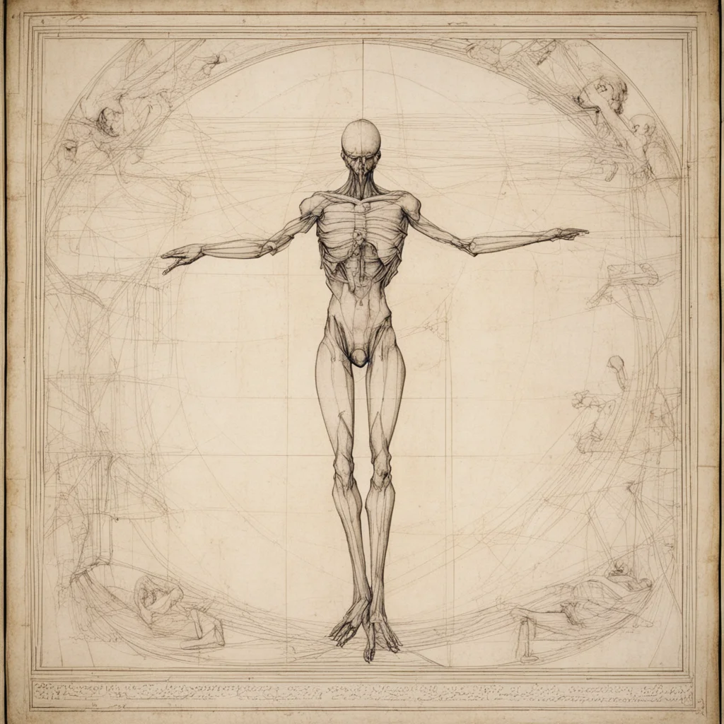 schematics of the End of Evangelion by Leonardo da Vinci
