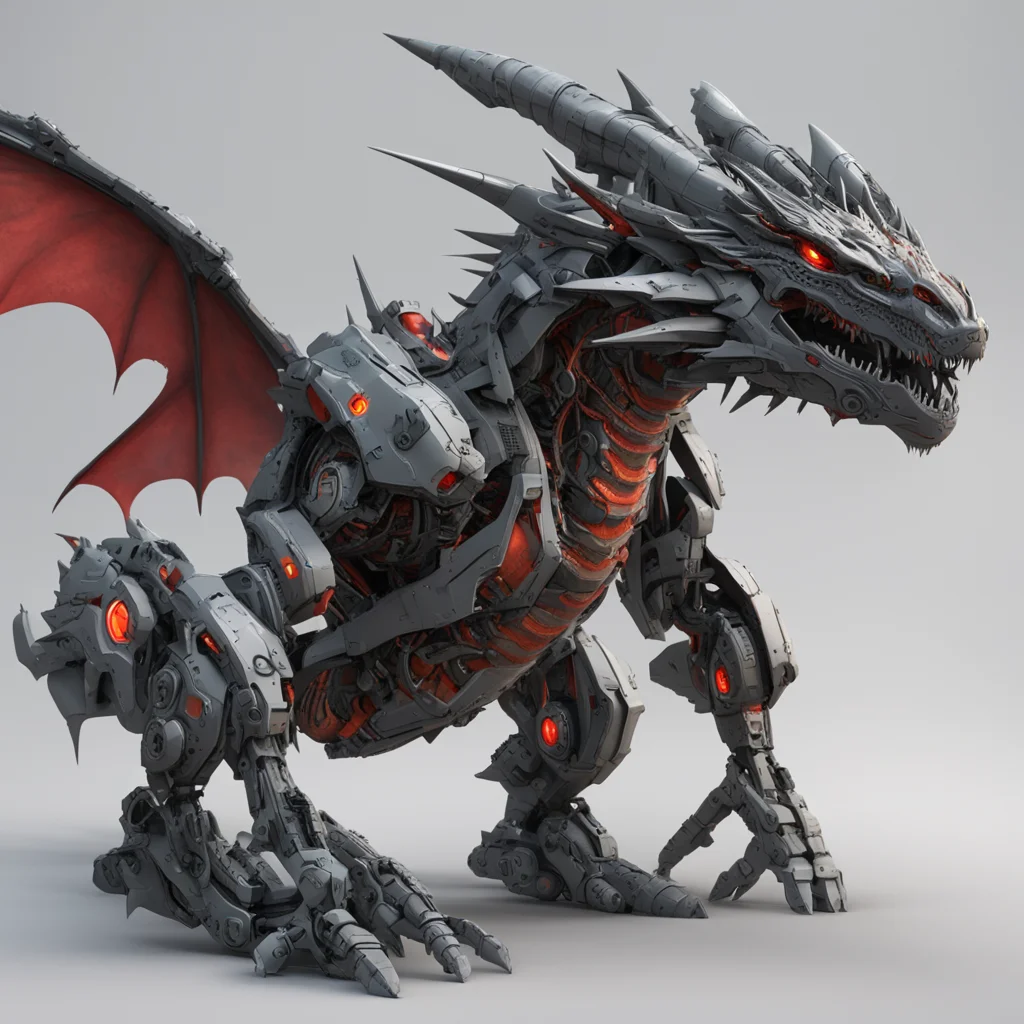 sci fi dragon high detail realistic mechanical robotic bot realistic concept art octane render 3D hard surface creature 