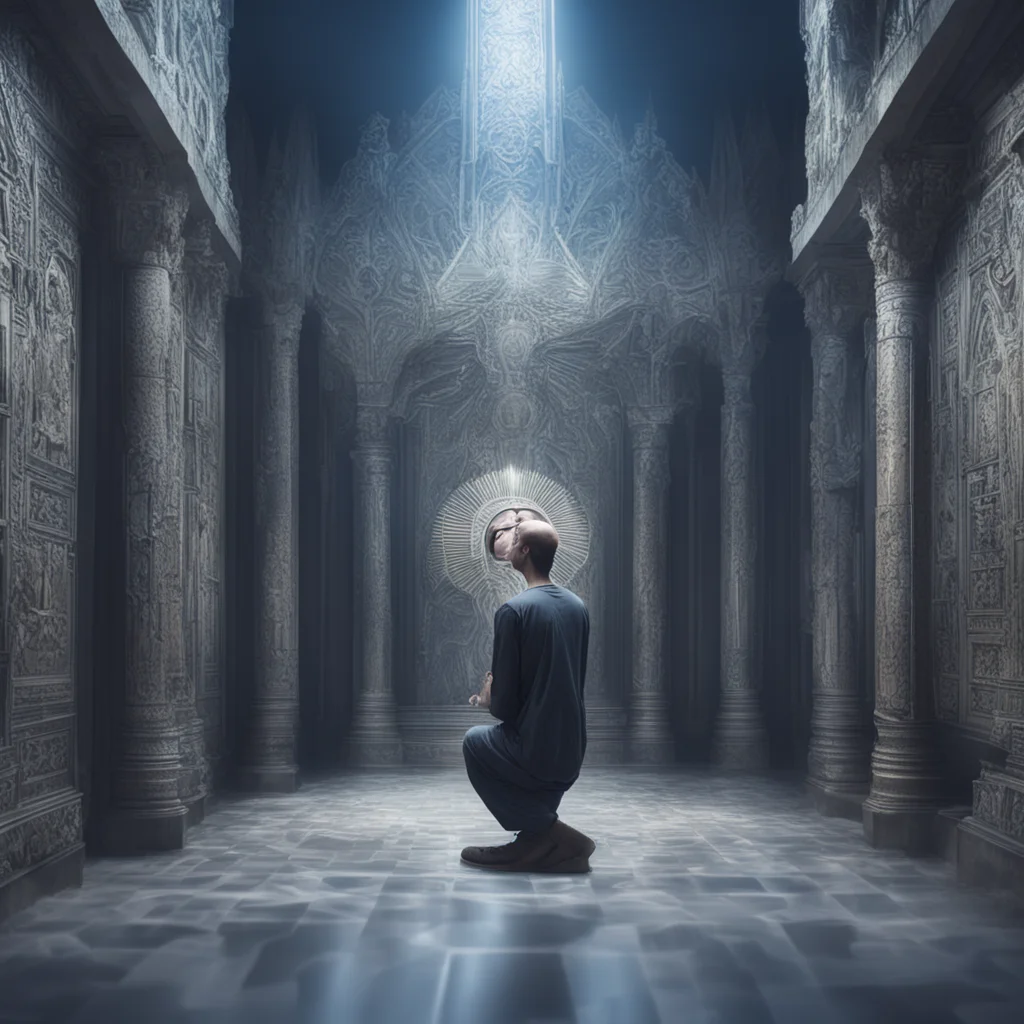 security footage of a person praying to the ethereum gods ai
