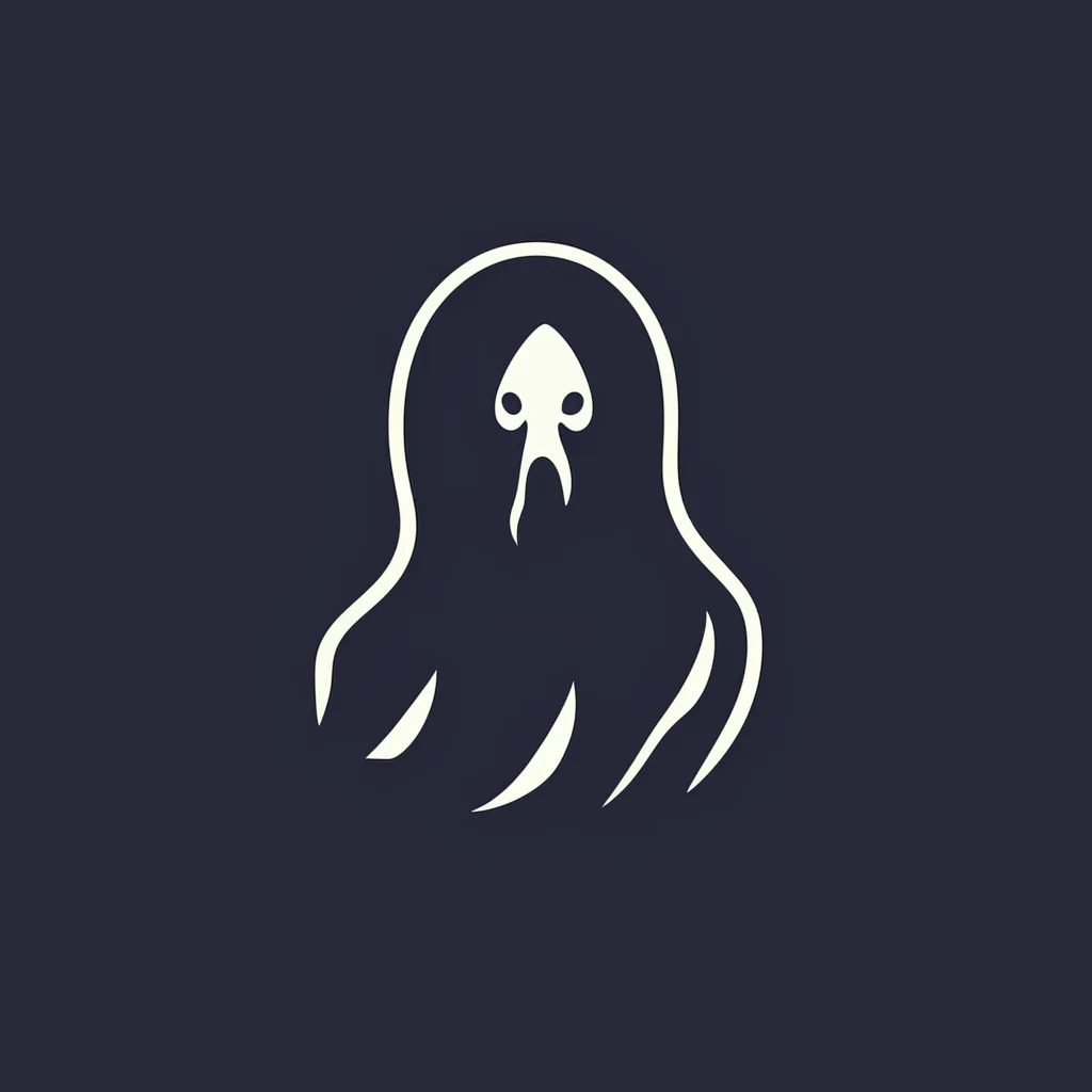 simple ghost logo clean style 2D modern