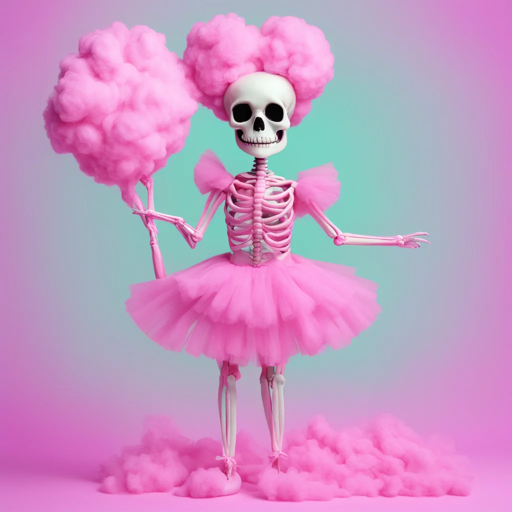 skeleton ballerina in cotton candy tute