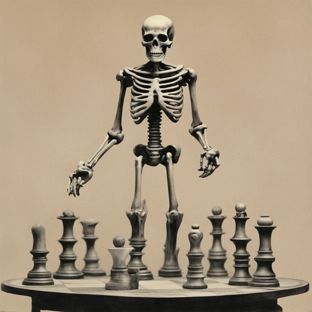 skeleton chess piece epic pulp art fantasy magazine circa 1968 ar 1117