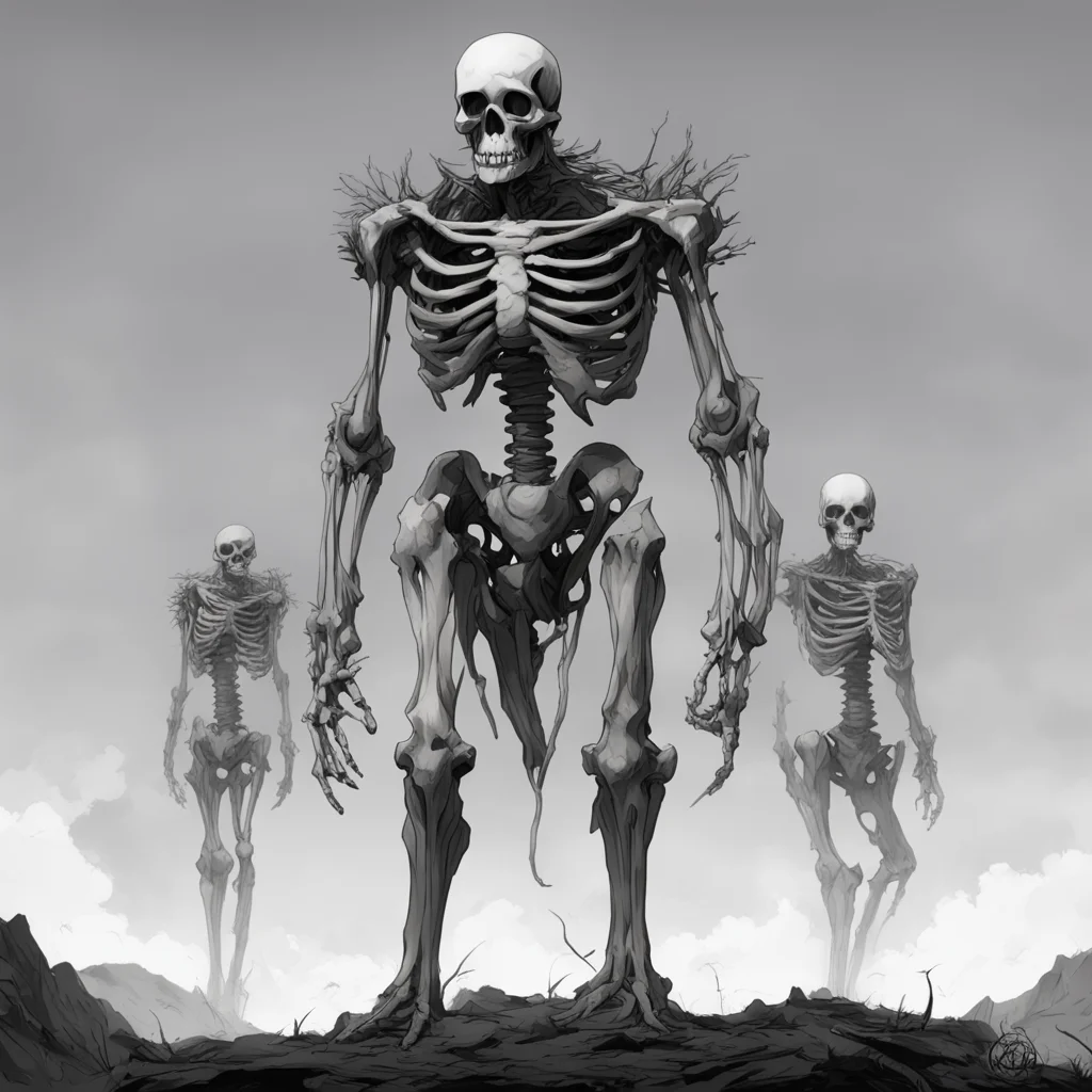 skeleton giant epic scale manga style sui ishida dark black and white artstation 8k lineart