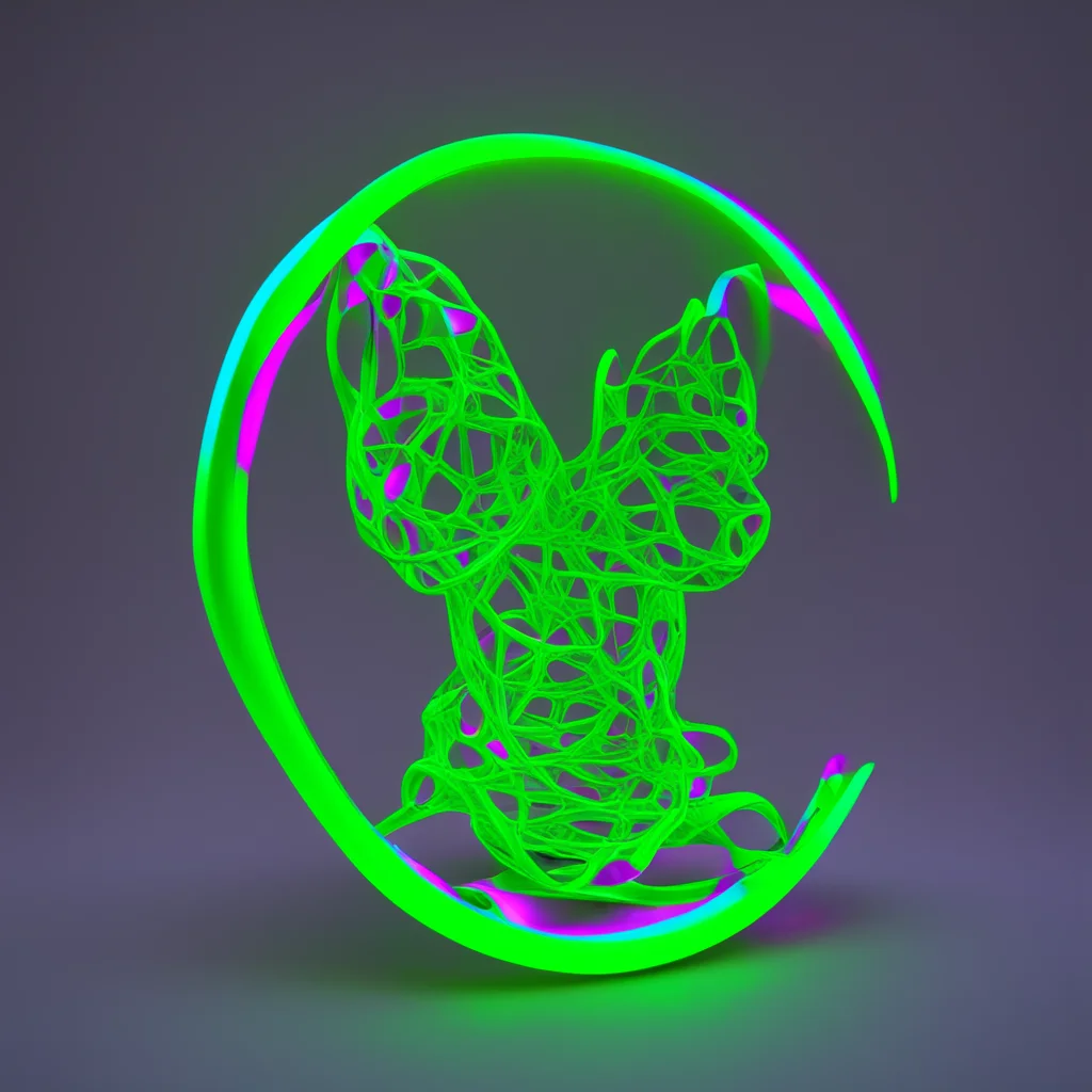 skeleton recursive ribbon geometry2 portrait mobius strip2 smooth surfaces neon octane render iw 033