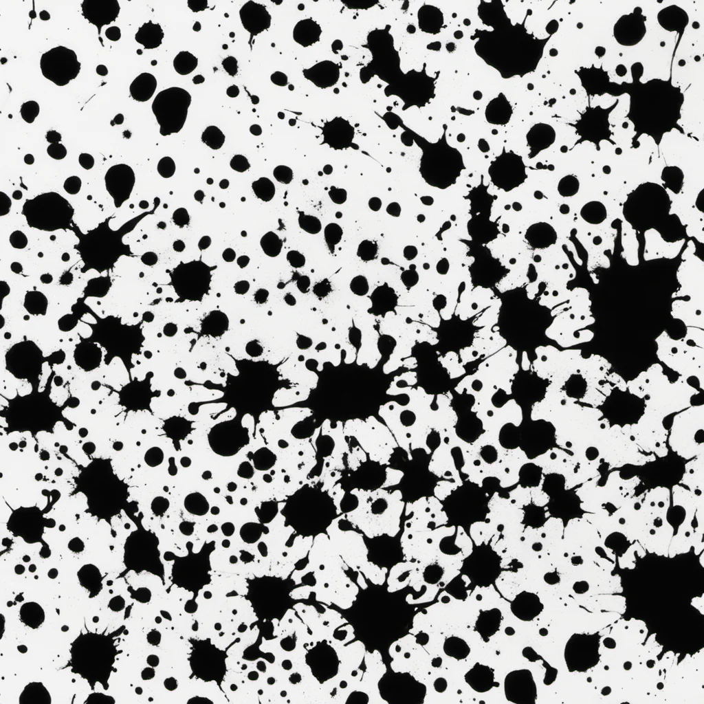 small black ink spatter runny on a white background