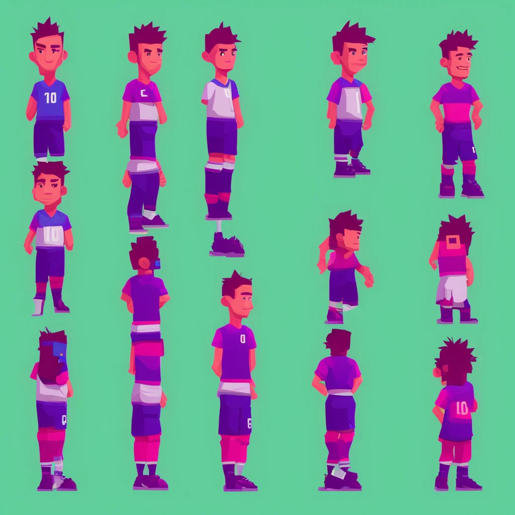 soccer player videogame character spritesheet