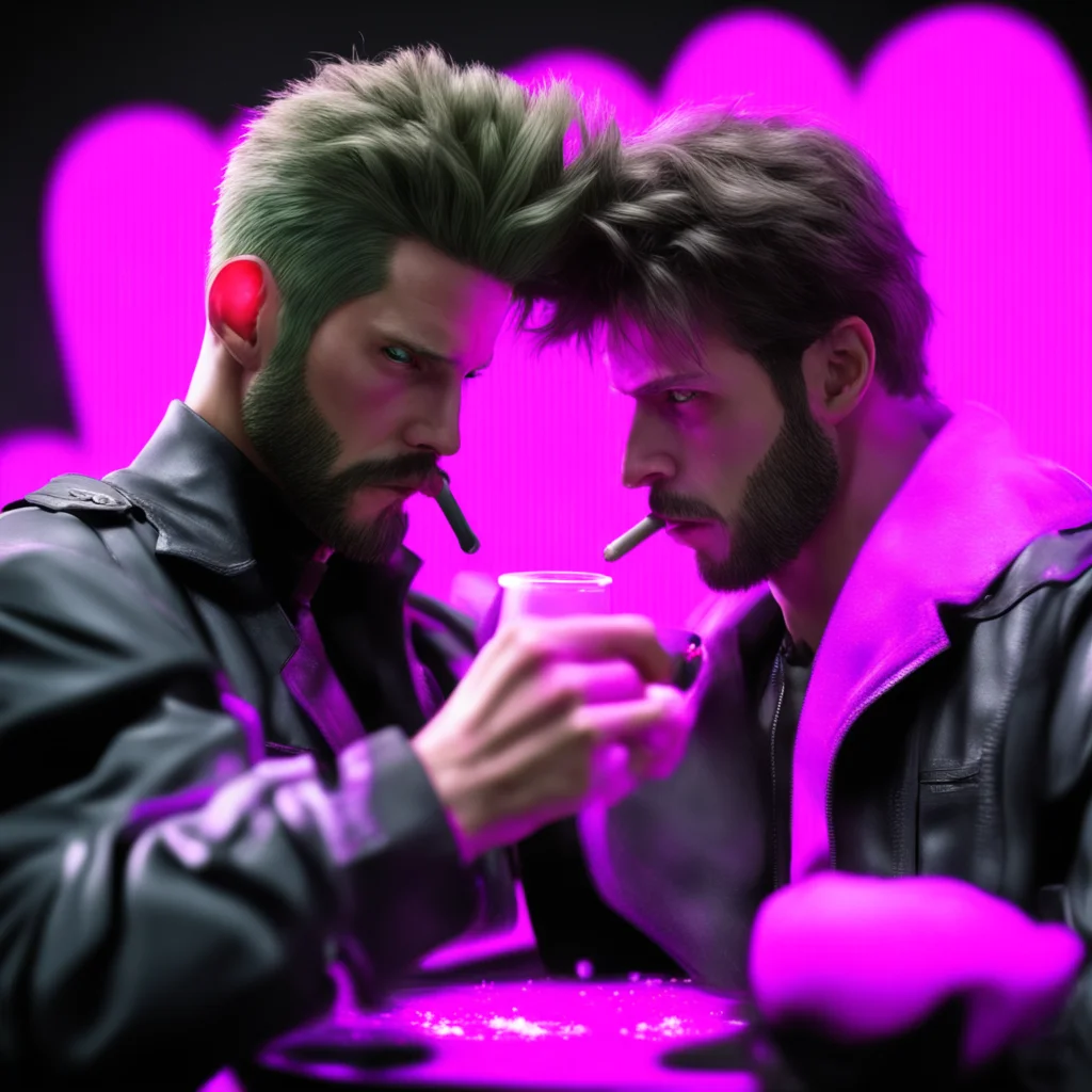 solid snake sipping lean with dj screw pink heart shaped particle effects