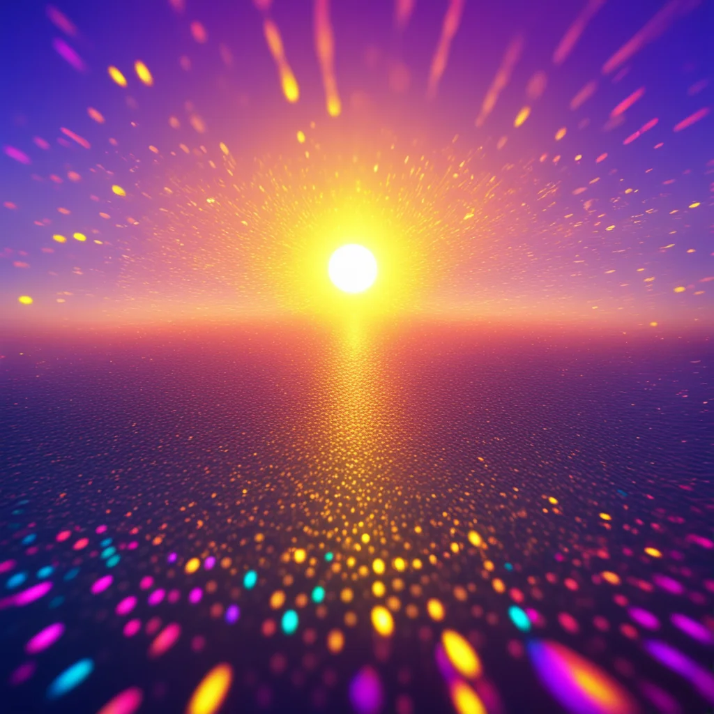 sonic frequencies wispy tiny particle waves sunrise refracting light vibrant macro photography psychedelic unreal engine