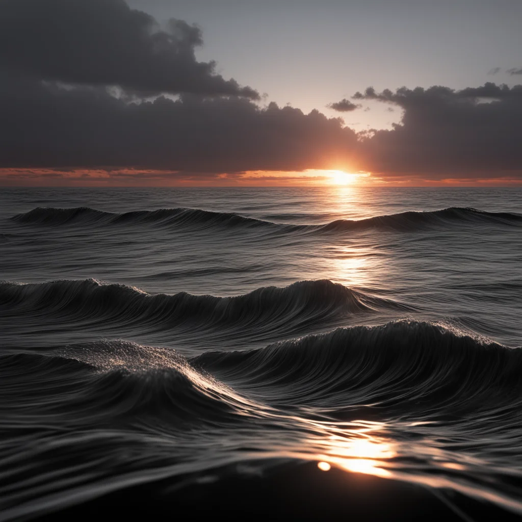 sound waves sonic vibrant fluid splash movement detailed 8k magical sine waves cinematic sunset black and white vast oct