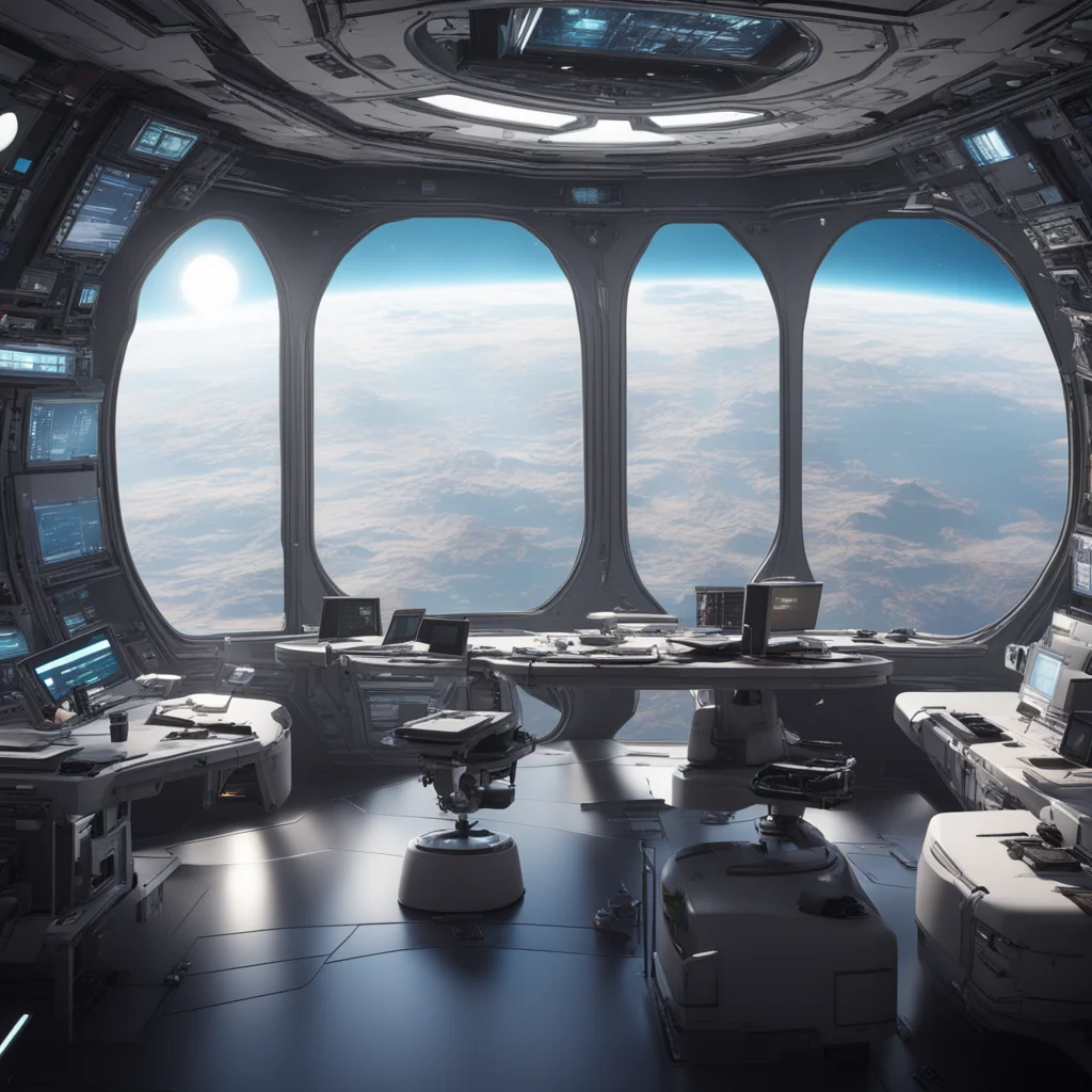 space station co working space wework vibes Low Earth orbit large windows scifi matte painting concept art deep focus hi