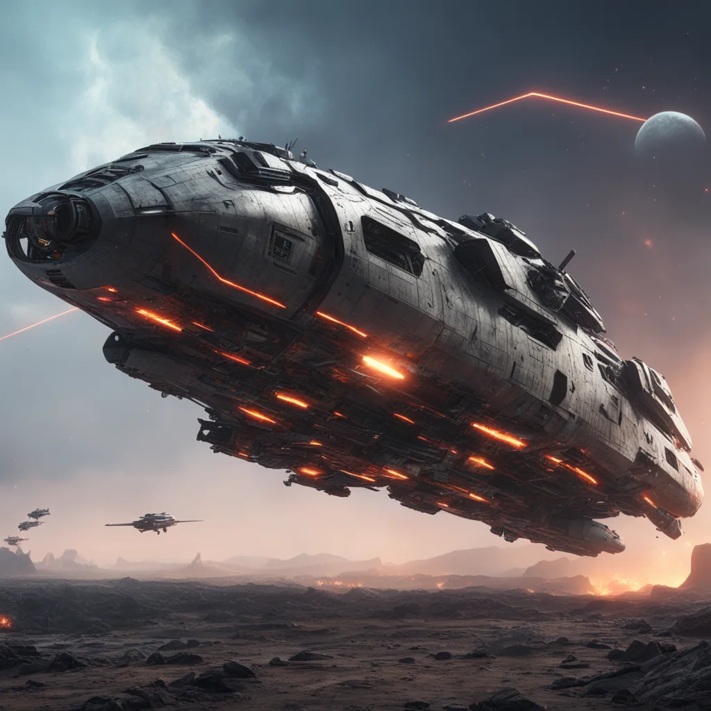 spaceship battle lasers universe post apocalyptic cyberpunk ultra realistic octane render 8K