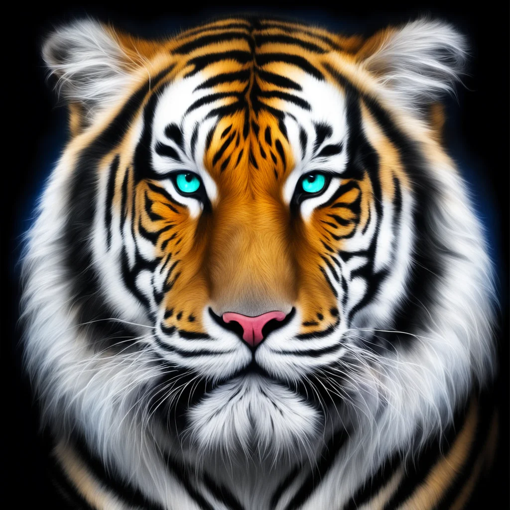 spirit tiger portrait glowing ethereal uplight
