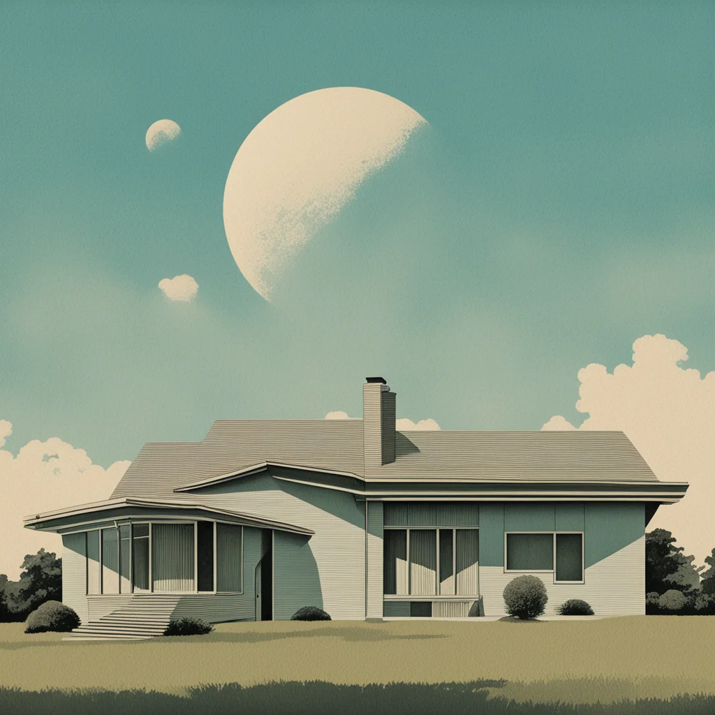st louis architecture houses strange planet calm sky textures 1960s illustration ar 810