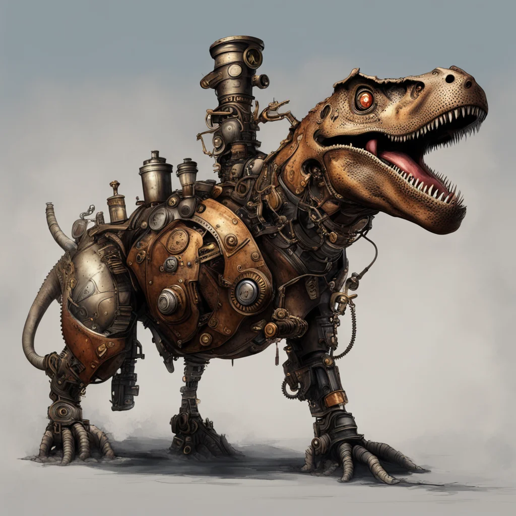 steampunk T Rex concept art high quality