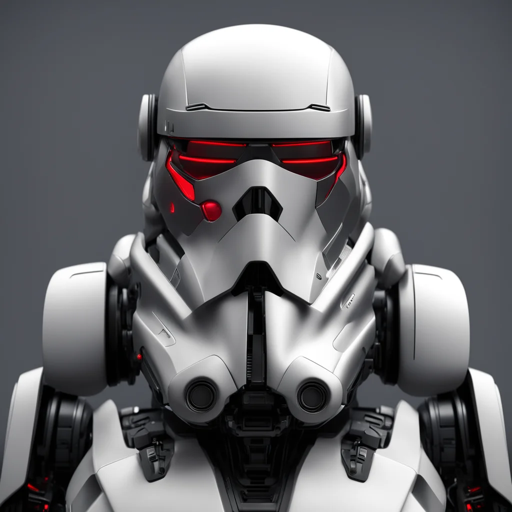 stormtrooper black mech mask robot max details red eyes hard surface futuristic octane render