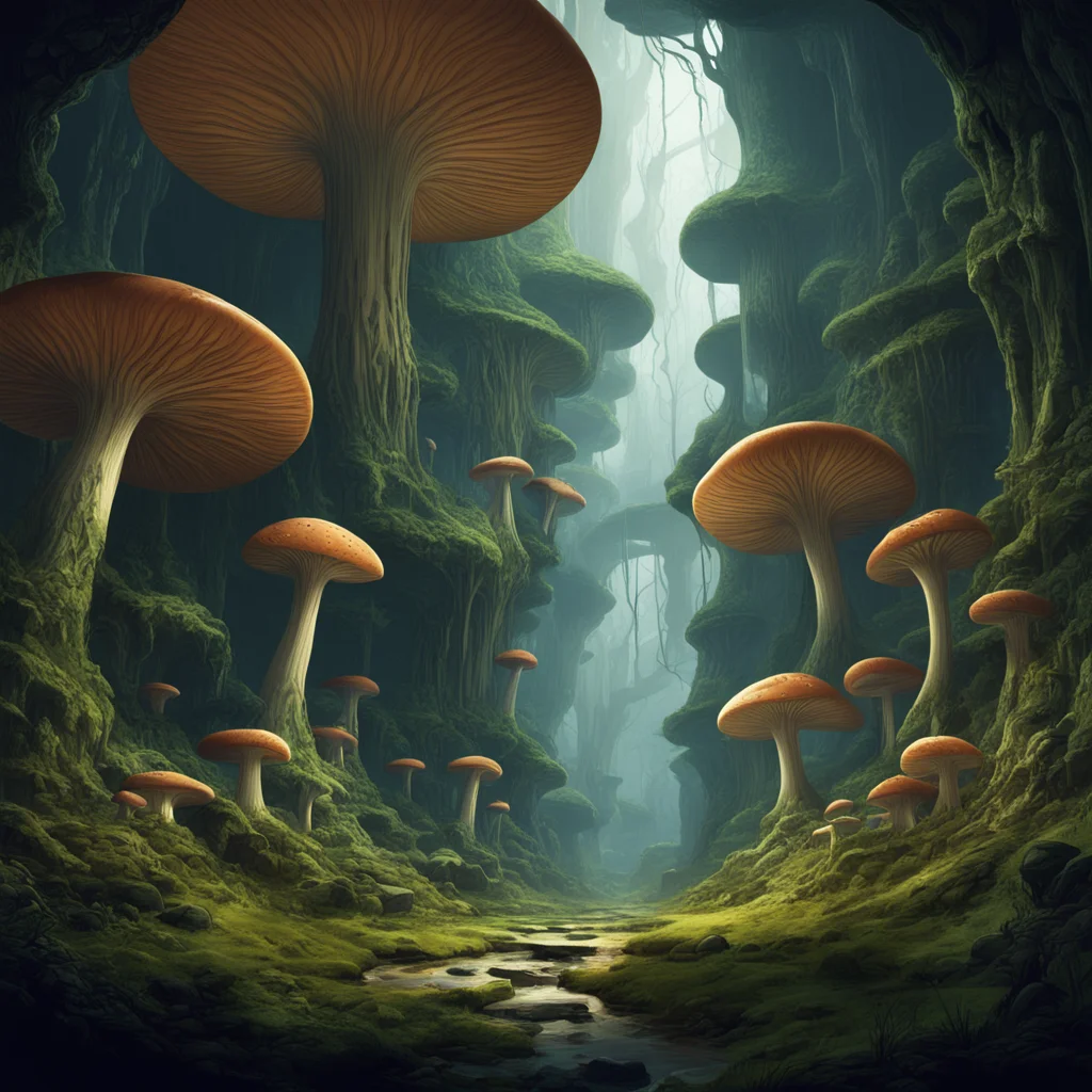 subterranean forests underground city subterranean kingdom matte painting concept art fantasy futurism architecture happ