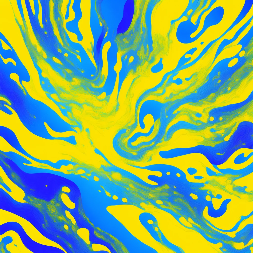 surreal marbling texture graphic design vibrant yellow and blue vector jack vanzet trending on artstation ar 57 uplight