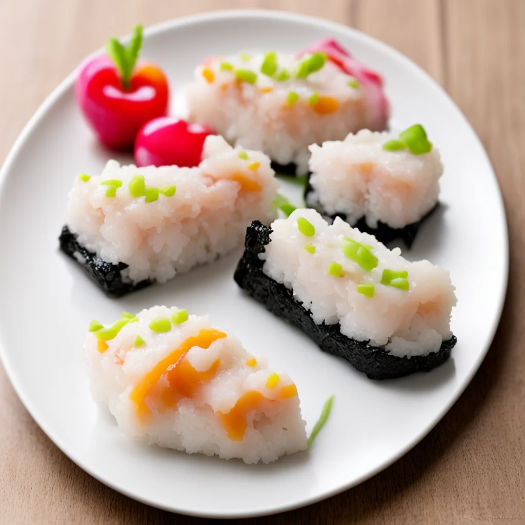 sushi with apple sauce