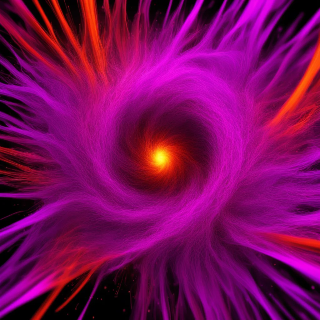 swirling chaotic particles dominate an image vibrant purple red orange gallery photography rendered in Houdini w 600