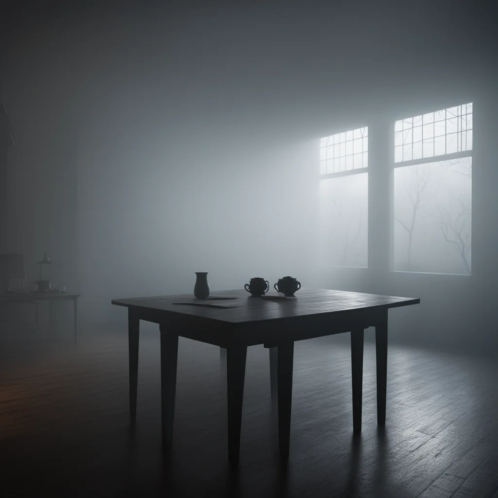 table in foreground mysterious environment foggy establishing shot soft lighting octane render ar 169