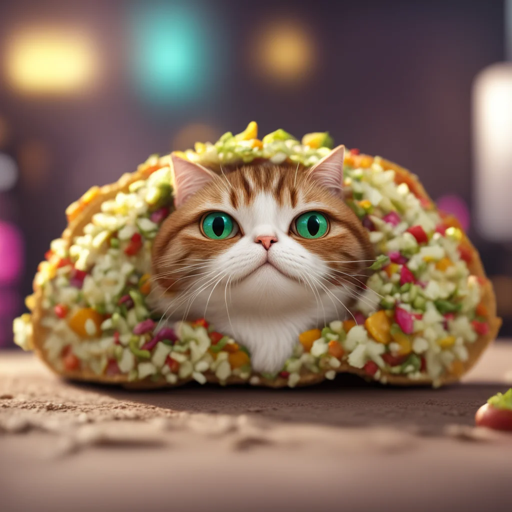 taco  cat depth of field ue5cinematic 8k high resolution high quality details small details cinematic lighting