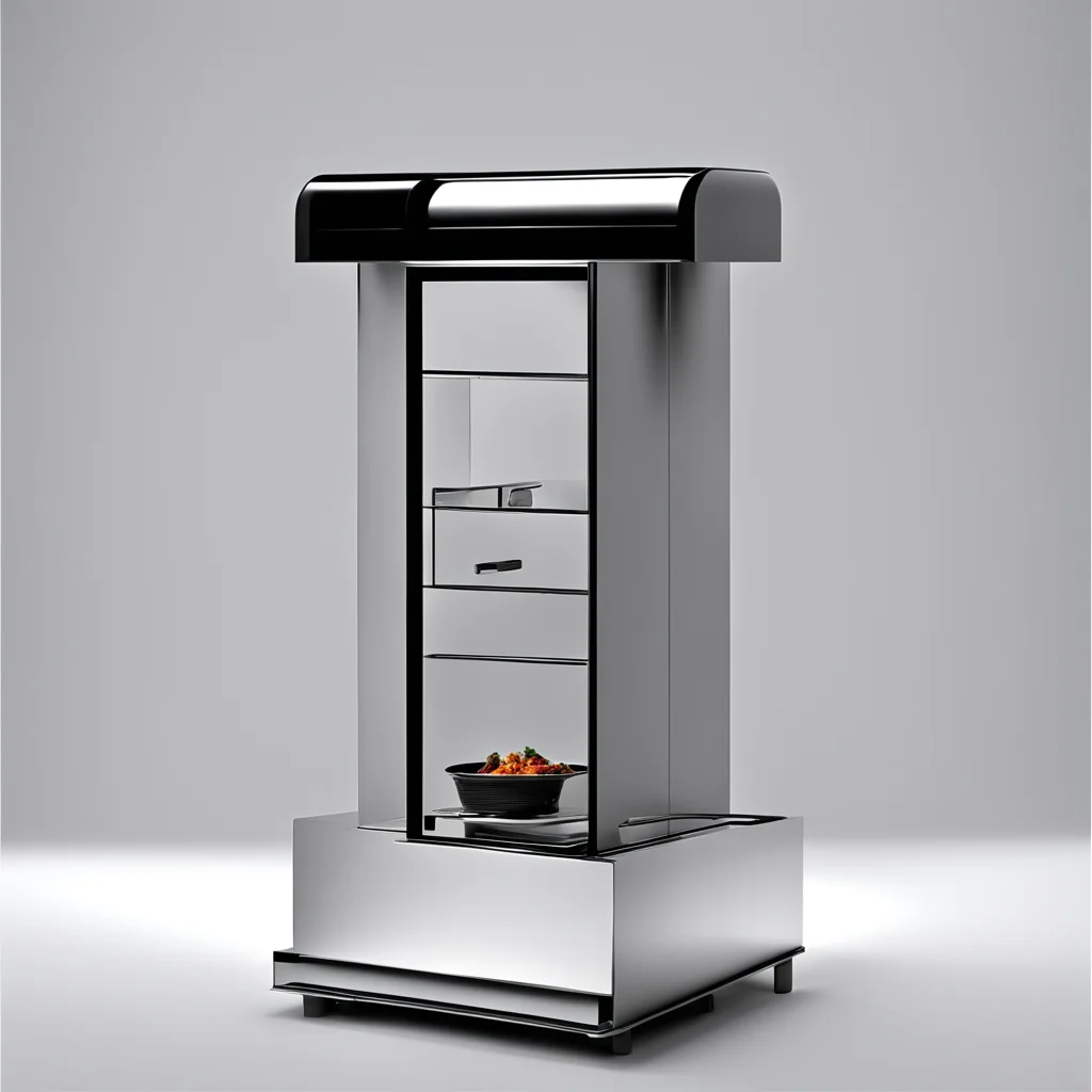 tall bbq grill metal construction with a display for control inspirational dieter rams design form language uplight