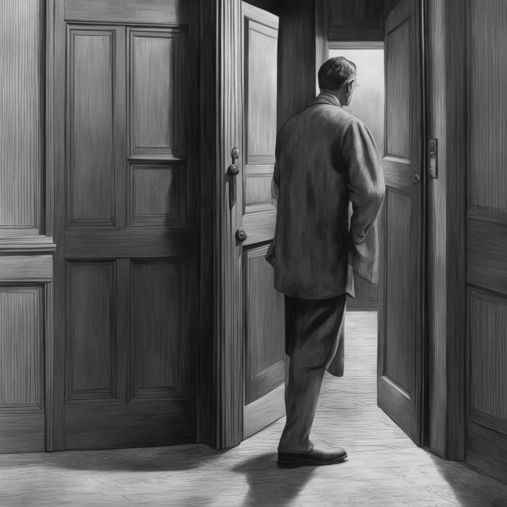 the Great Depression a man closing a door extremely detailed ar 168
