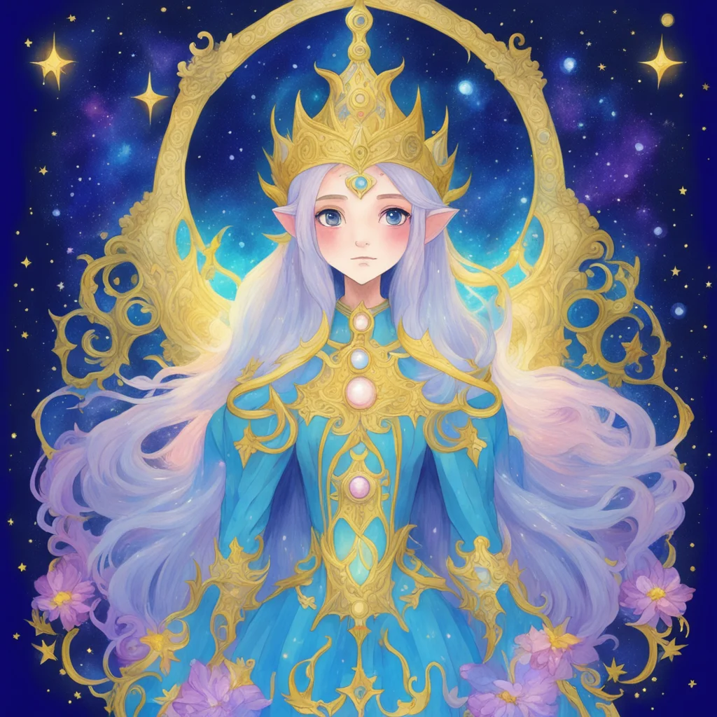 the Starlight Princess  fantasy  myth  religion  gouache  ni ni kuni style ar 916