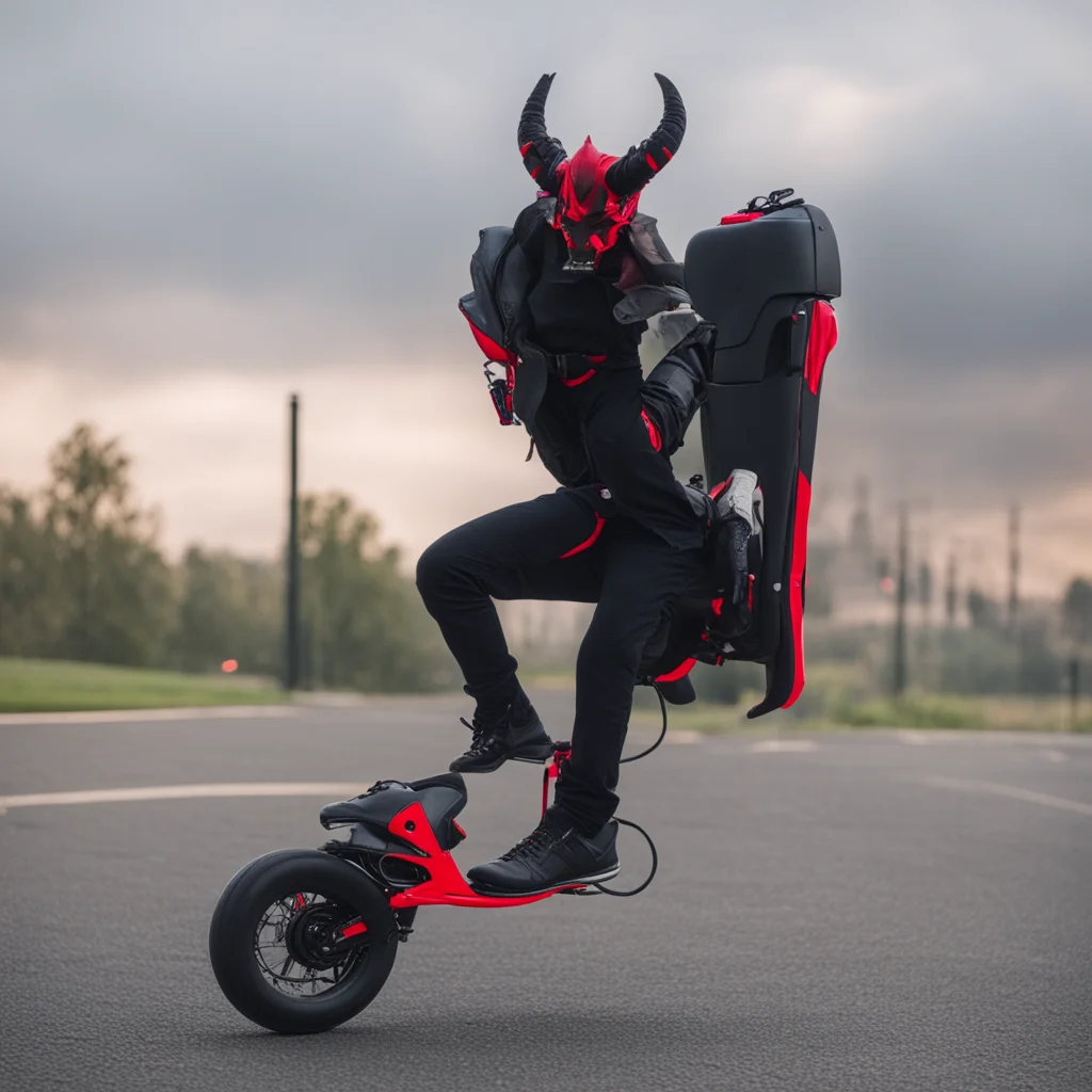 the devil on an electric unicycle in the morning Also friendship