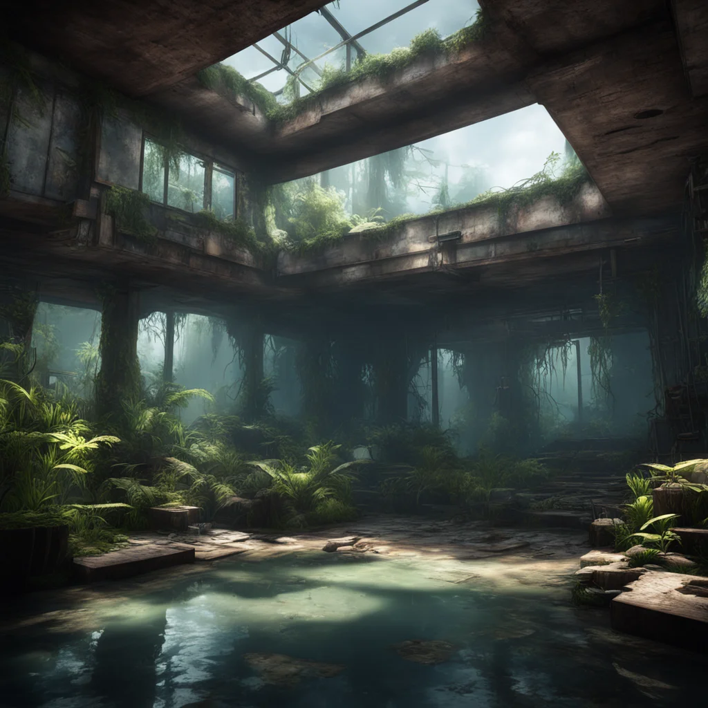 the last of us part 2 themed abandoned aquarium highly detailed natural sky light ar 169 no text