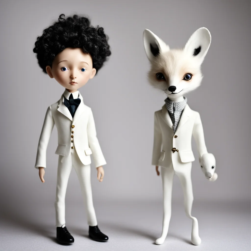 the little prince and fox by the brothers quay porcelain dolls puppets black and white taxidermy