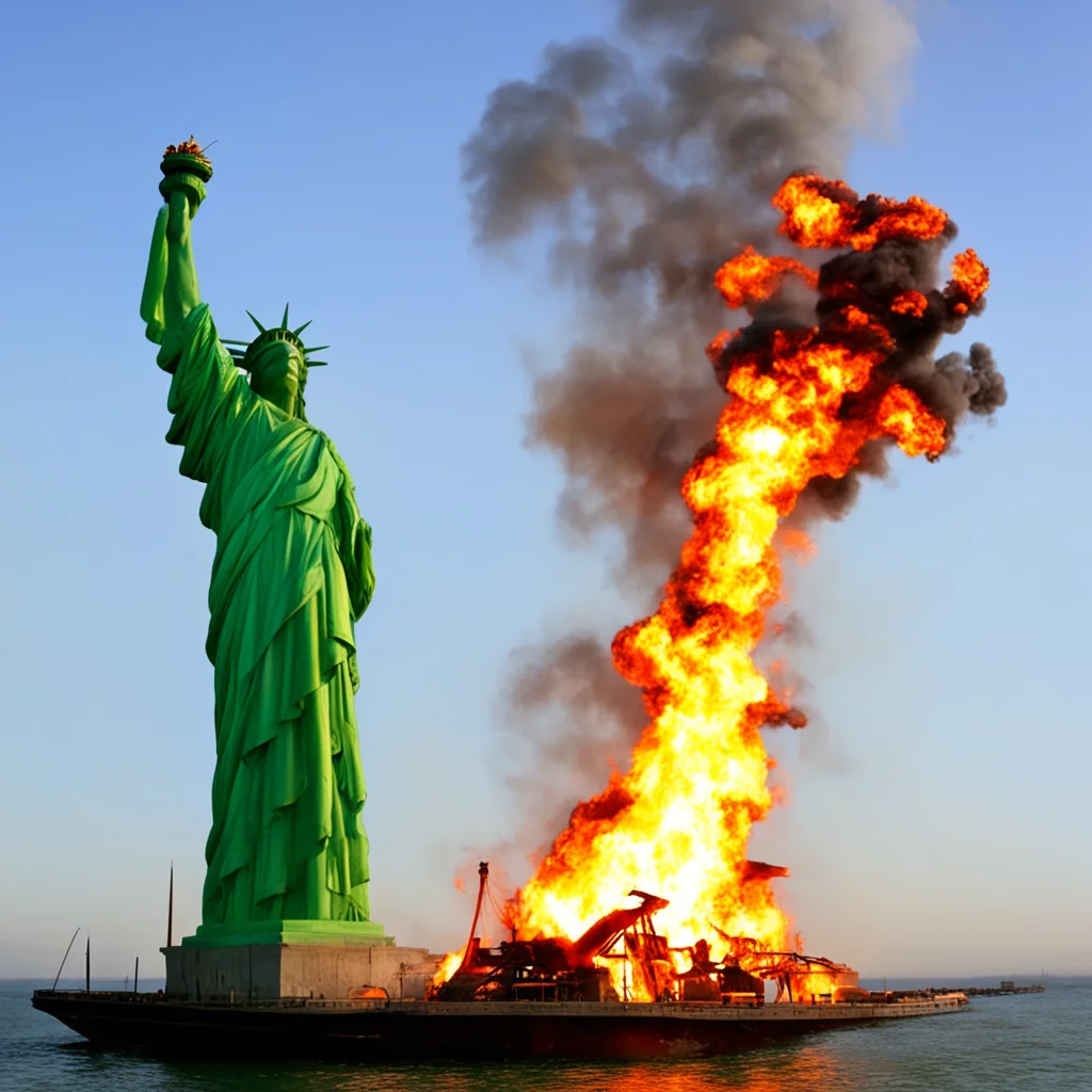the mythbusters set the statue of liberty on fire