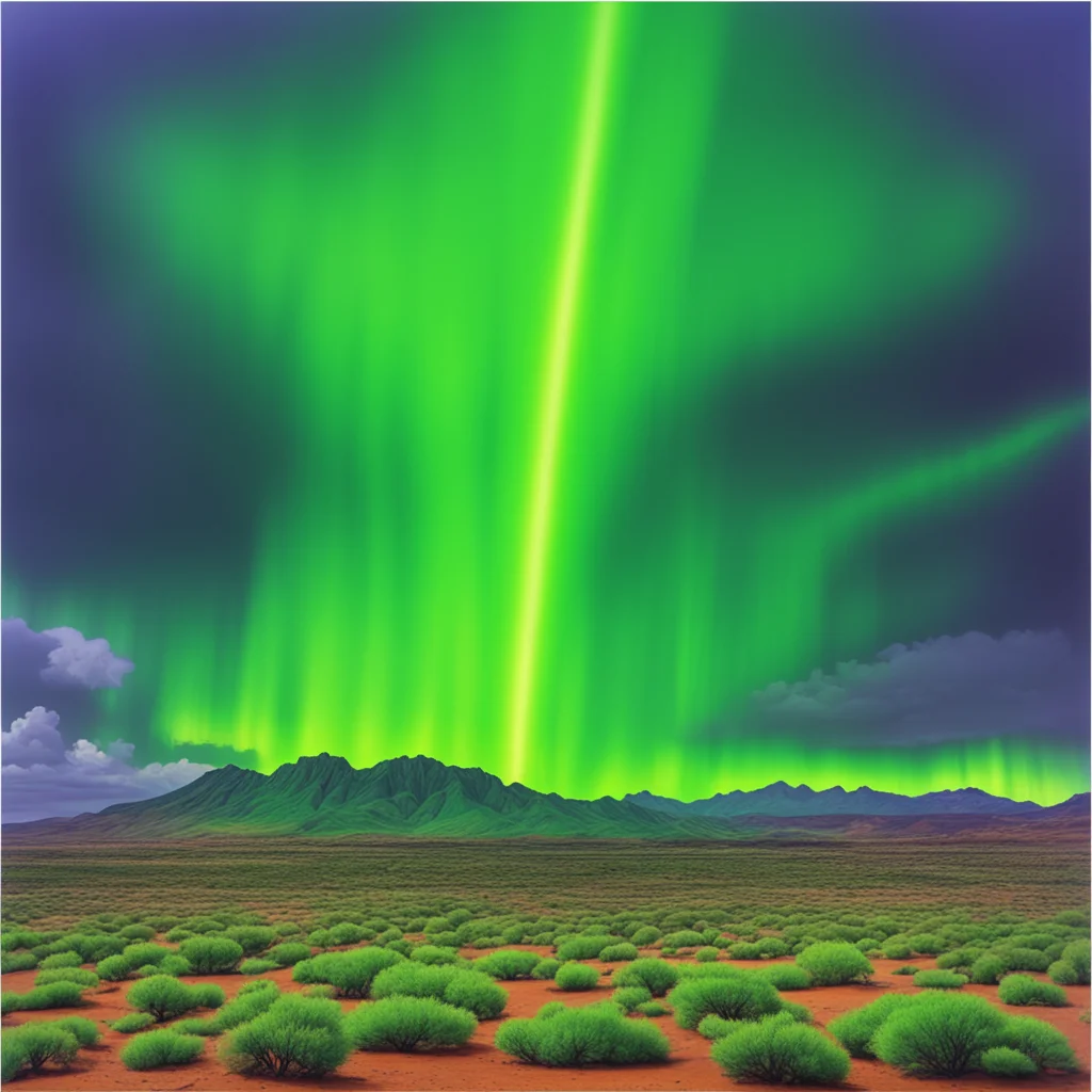 the sky turned lime green in mounment valley arizona during a storm the lime green color is created from light refractio
