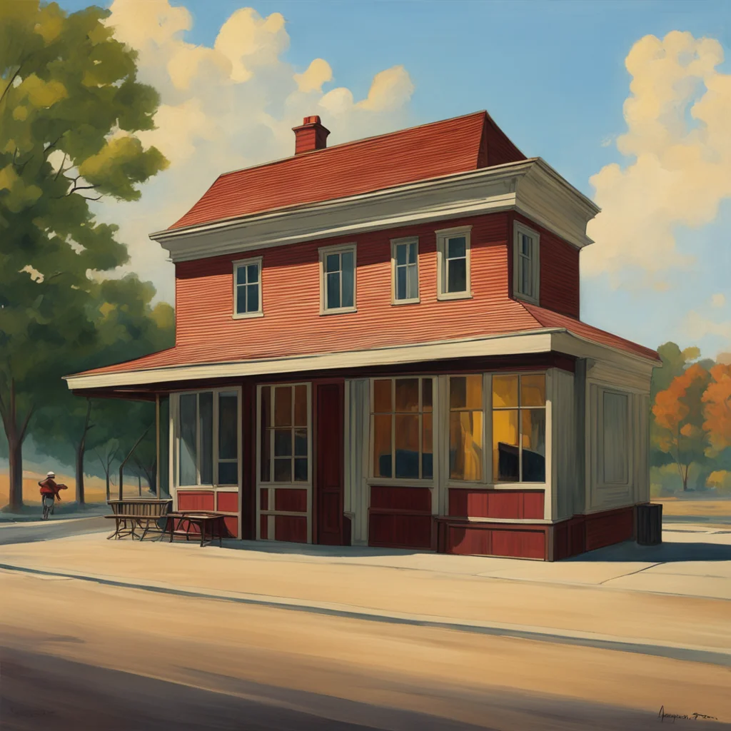 the time of time Wells Fargo jamestown 19th century hwy 49 in style of Edward Hopper ar 168