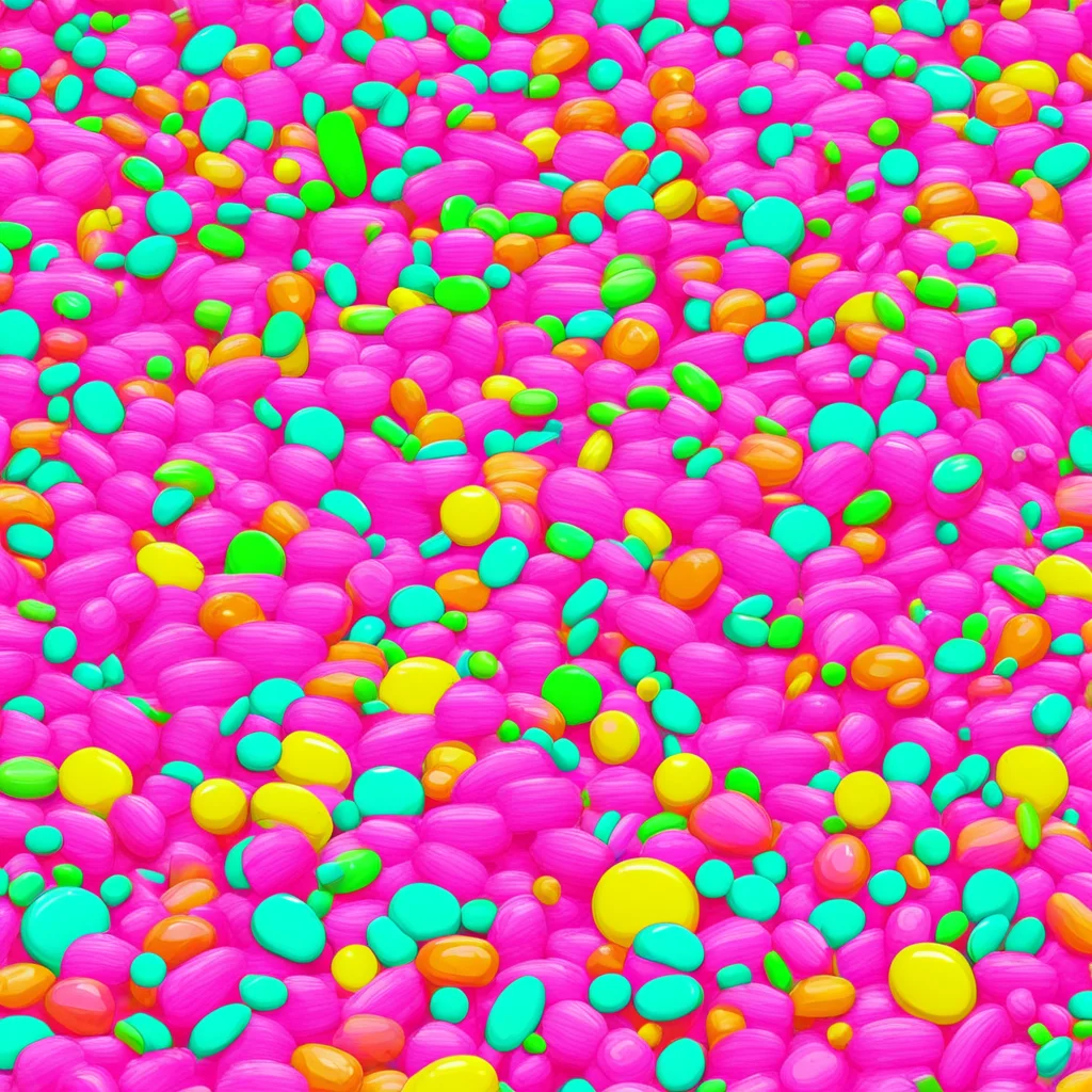 thousands of candy citizens cartoon style