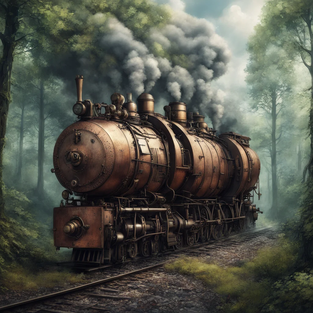 train memory time forest steampunk fantasy ar 169
