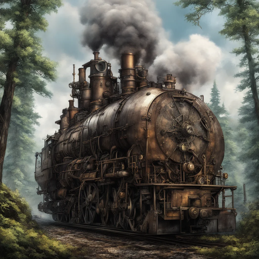 train memory time forest steampunk fantasy building ar 169