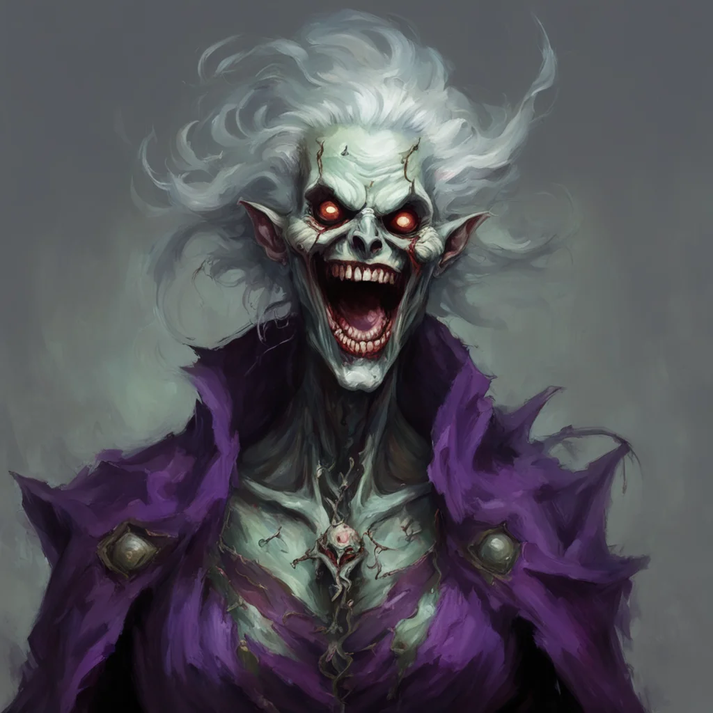 undead warlock dnd woman scary powerful insane laughing portrait painting