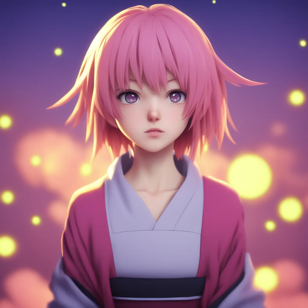 very cute dreamy mysterious girll 4k RTX On Naruto style