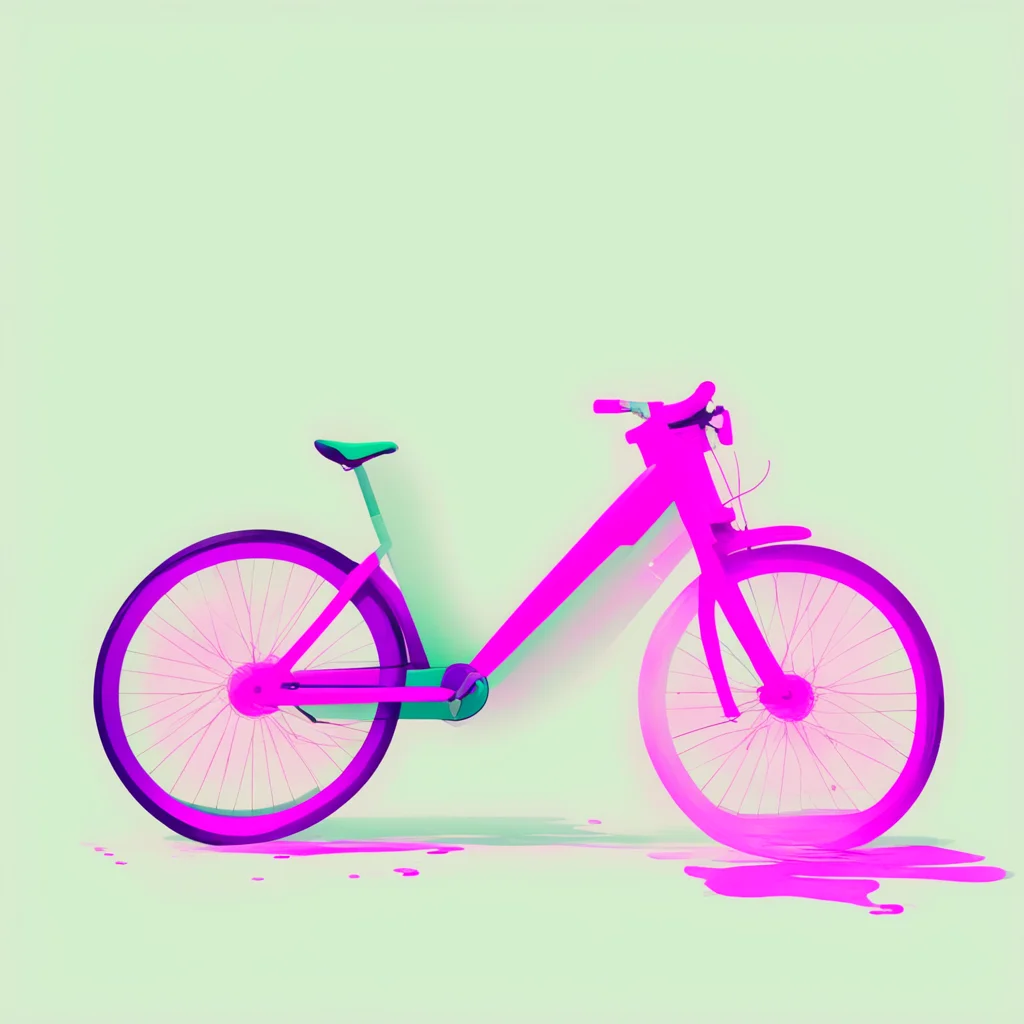vibrant minimalist bicycle illustration realism —ar 34