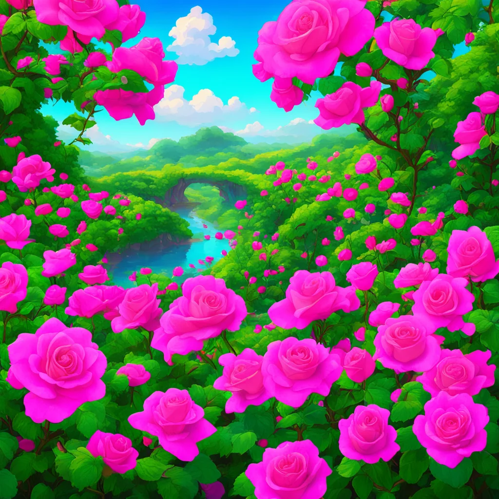 vibrant roses garden  Miyazaki Ghibli ar 32