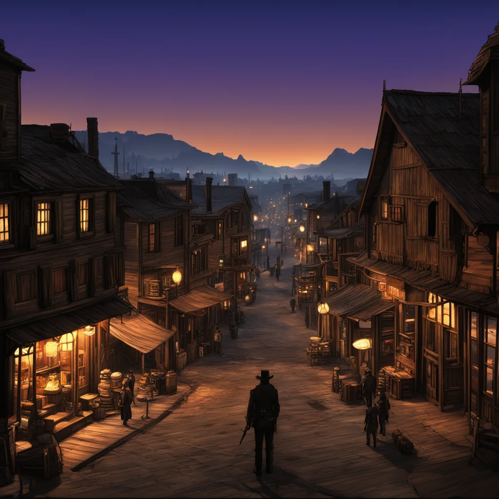 view overlooking main street western town at night marketplace concept art red dead redemption no horses wallpaper