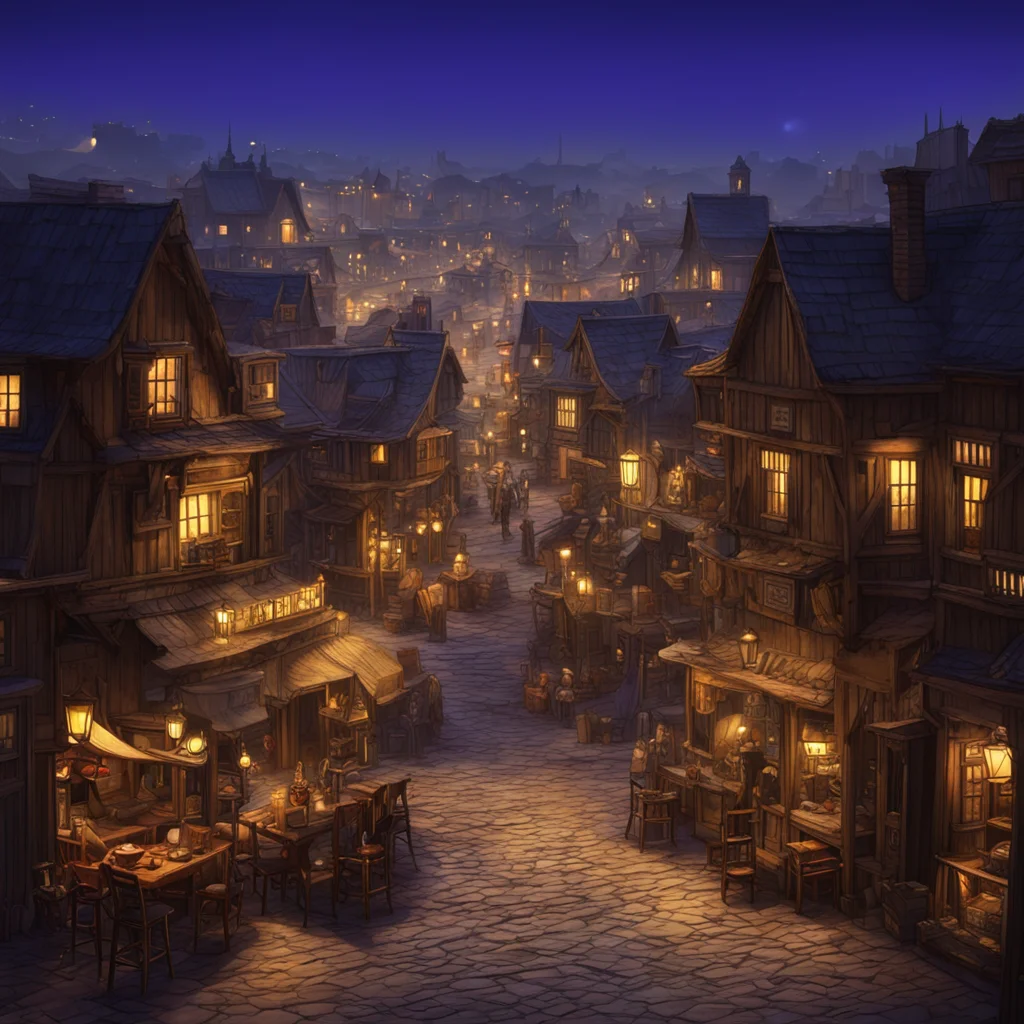 view overlooking western town main street at night marketplace photobash concept art no trees wallpaper