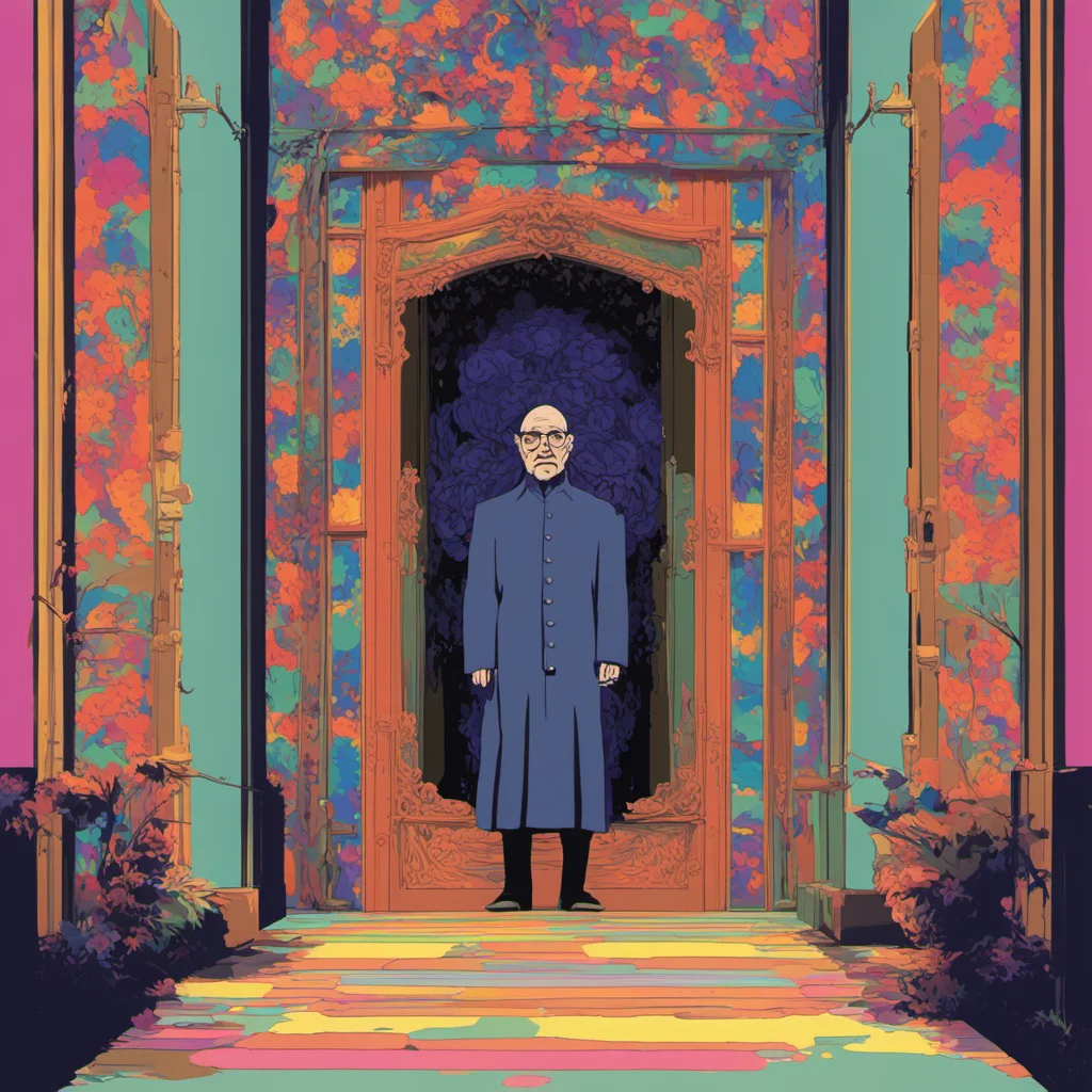 villain doorway1 vector art03 digital flat Miyazaki Monet hd 8k03 D&D04 rule of thirds symmetrical palette centered02 colorful psychedelic