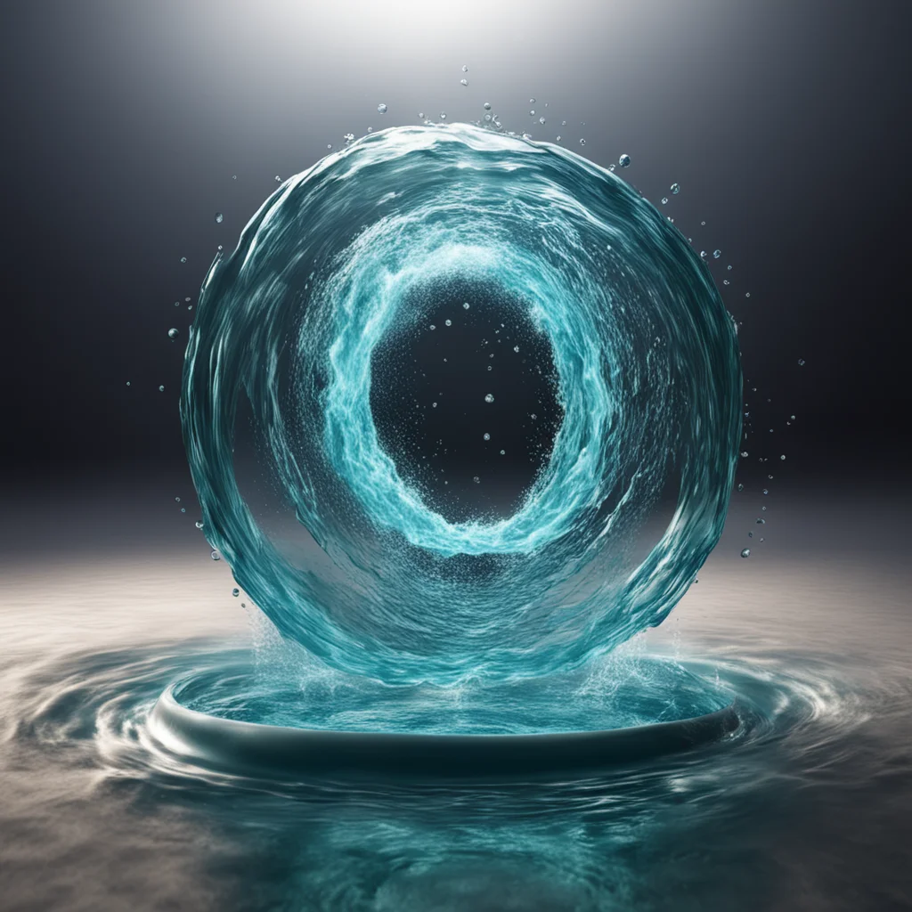 visuel special effect magical oval water vortex realistic render