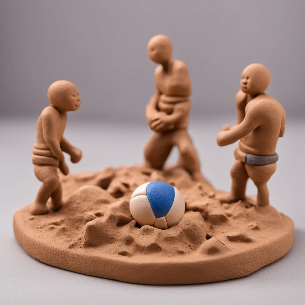 volleyball gamemade of clay