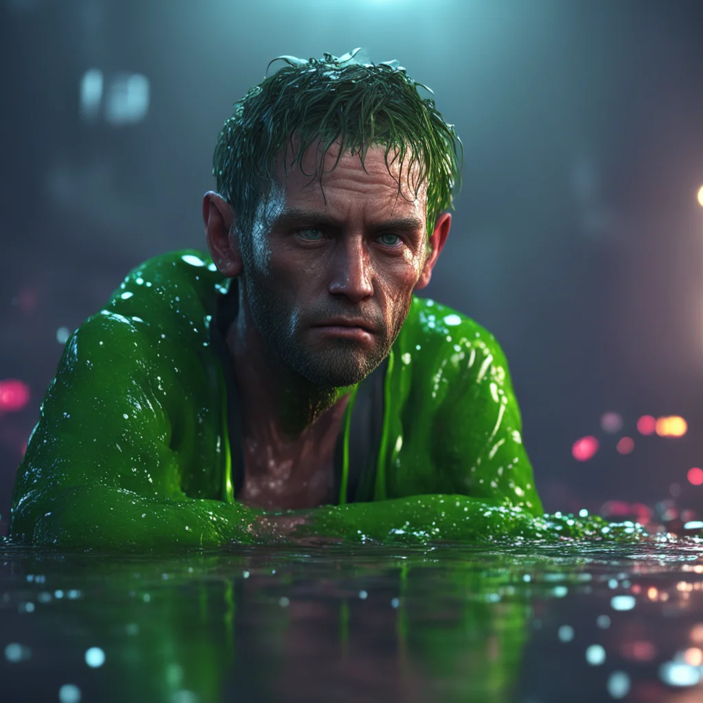 wet sad slimy man playing video games early morning light photoreal hyper real octane render 4k @email_zatopek